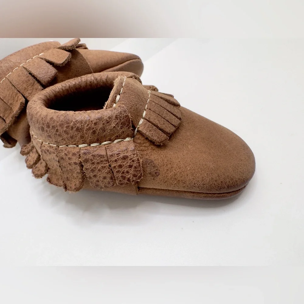 Freshly Picked Brown Moccasins Baby Fringed Soft Soles Unisex